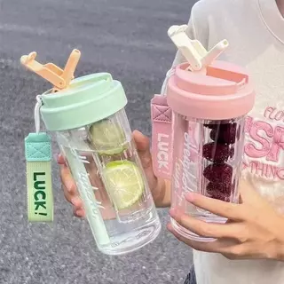 ถ้วยชาดอกไม้ที่เรียบง่ายความจุขนาดใหญ่กาแฟถ้วยพลาสติกถ้วยฟาง thermos กระติก 600 มล นักเรียนกีฬาดื่ม