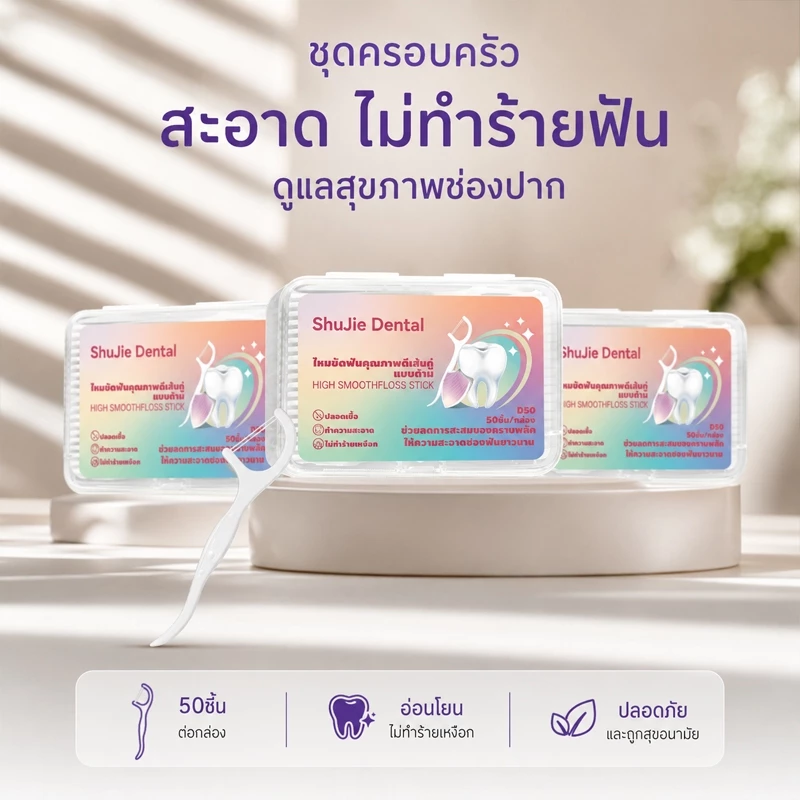 ไหมขัดฟันแพ็คคู่ ไหมขัดฟันพกพา