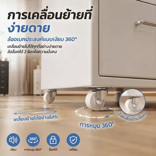 ตู้ลิ้นชักเหล็ก 3/5/6 ชั้น ลิ้นชักล็อคได้ พร้อมล้อ ตู้เก็บเอกสารและของใช้ เหล็กล็อกเกอร์