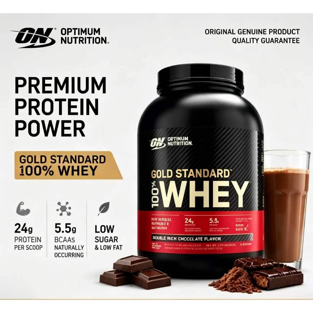 Optimum Nutrition Gold Standard Whey Protein Powder 2lbs/5lbs – เสิร์ฟโปรตีน 24g