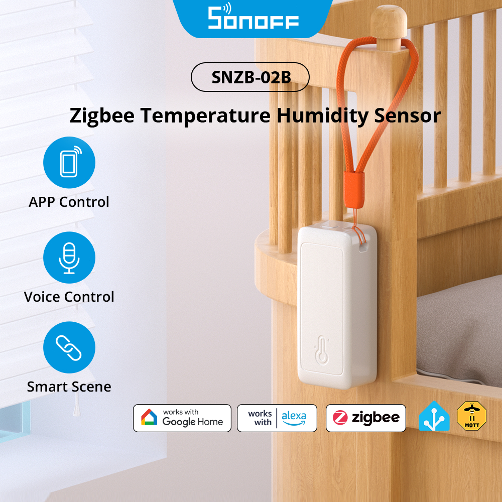 SONOFF AirGuard TH Lite Zigbee อุณหภูมิความชื้นเซนเซอร์ SNZB-02B High-Accuracy Sensing Dew Point VPD การตรวจสอบ Slim Design สําหรับพื้นที่ขนาดเล็ก Matter Zigbee Bridge