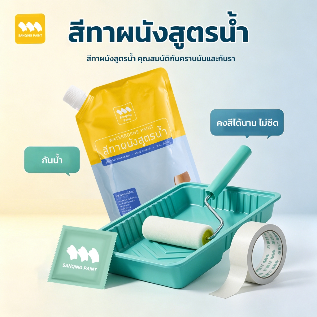 SANQING PAINT สีทาผนัง สีทาบ้าน สีทาผนังภายใน สีทาผนังกันชื้น สีทาผนังไร้กลิ่น