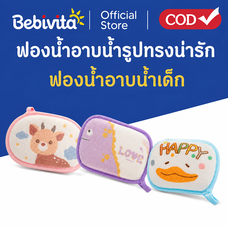 ฟองน้ำอาบน้ำเด็ก ฟองน้ำทารกแรกเกิด นุ่มพิเศษ ลายสัตว์ อาบน้ำได้อย่างอ่อนโยน