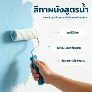 SANQING PAINT สีทาผนัง สีทาบ้าน ผนังภายใน สีทาผนังกันชื้น ไร้กลิ่น