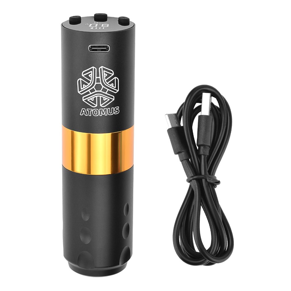 ATOMUS Tattoo Pen Machine Wireless Tattoo Motor Machine Cartridge Body Art Rotary Tattoo Gun 1600 ma