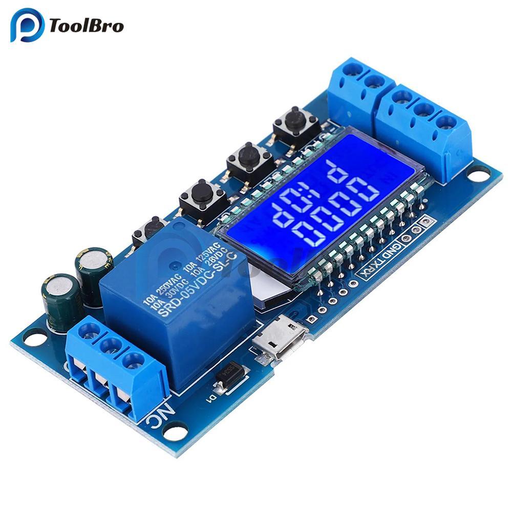 5V 12V 24V โมดูลรีเลย์หน่วงเวลาปิดรอบจับเวลา 0.01s-9999min พร้อมจอแสดงผล LCD