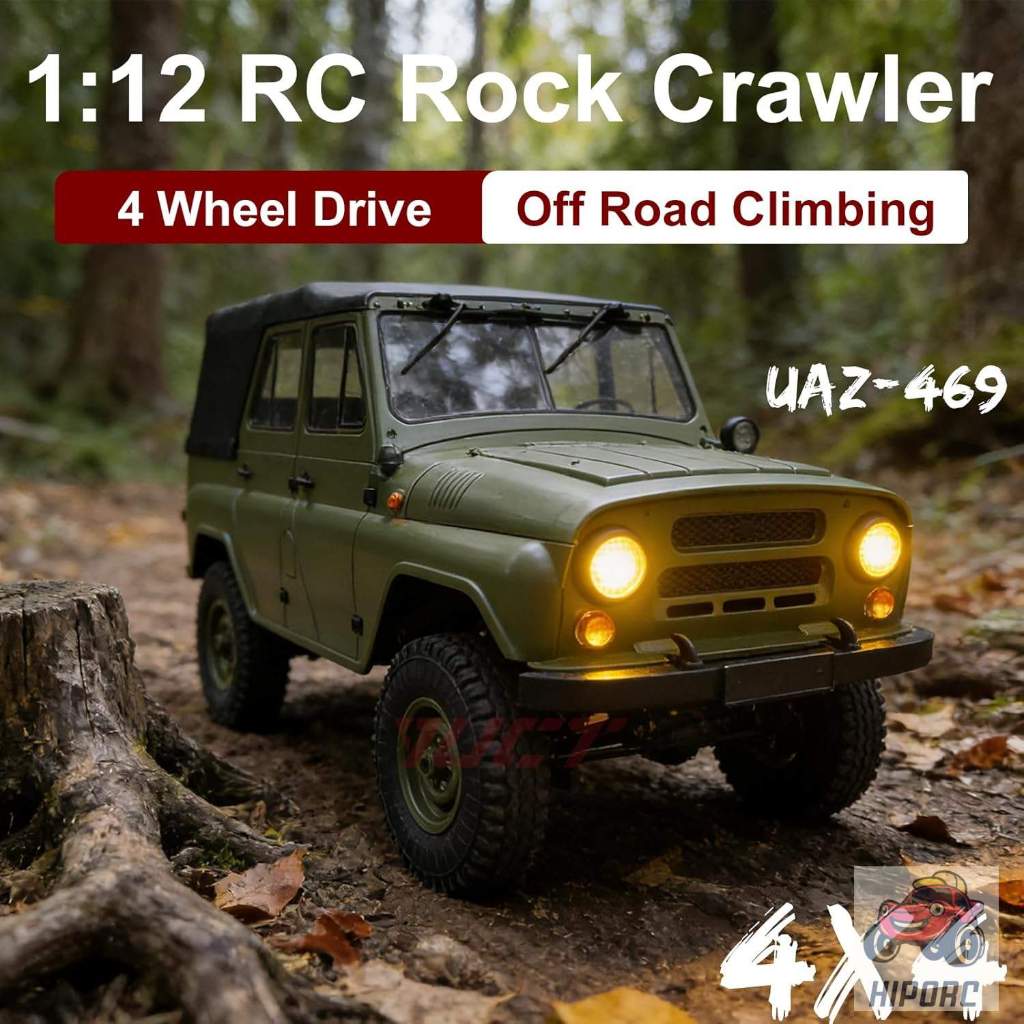 WPL C94 UAZ-469 1/12 RC Crawler Scale Crawler 4x4 2.4GHz RTF Off-Road รถบรรทุก 4WD RC รถบรรทุกโลหะไดรฟ์เพลา