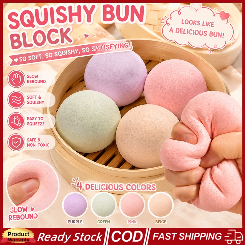 4PCS สตรอเบอร์รี่ชื้นช้า Rising ขนมปัง Bun Squishy ของเล่น Soft Sensory Fidget ของเล่นสําหรับความเครียดความวิตกกังวลบรรเทา ADHD ของขวัญสําหรับเด็กผู้ใหญ่