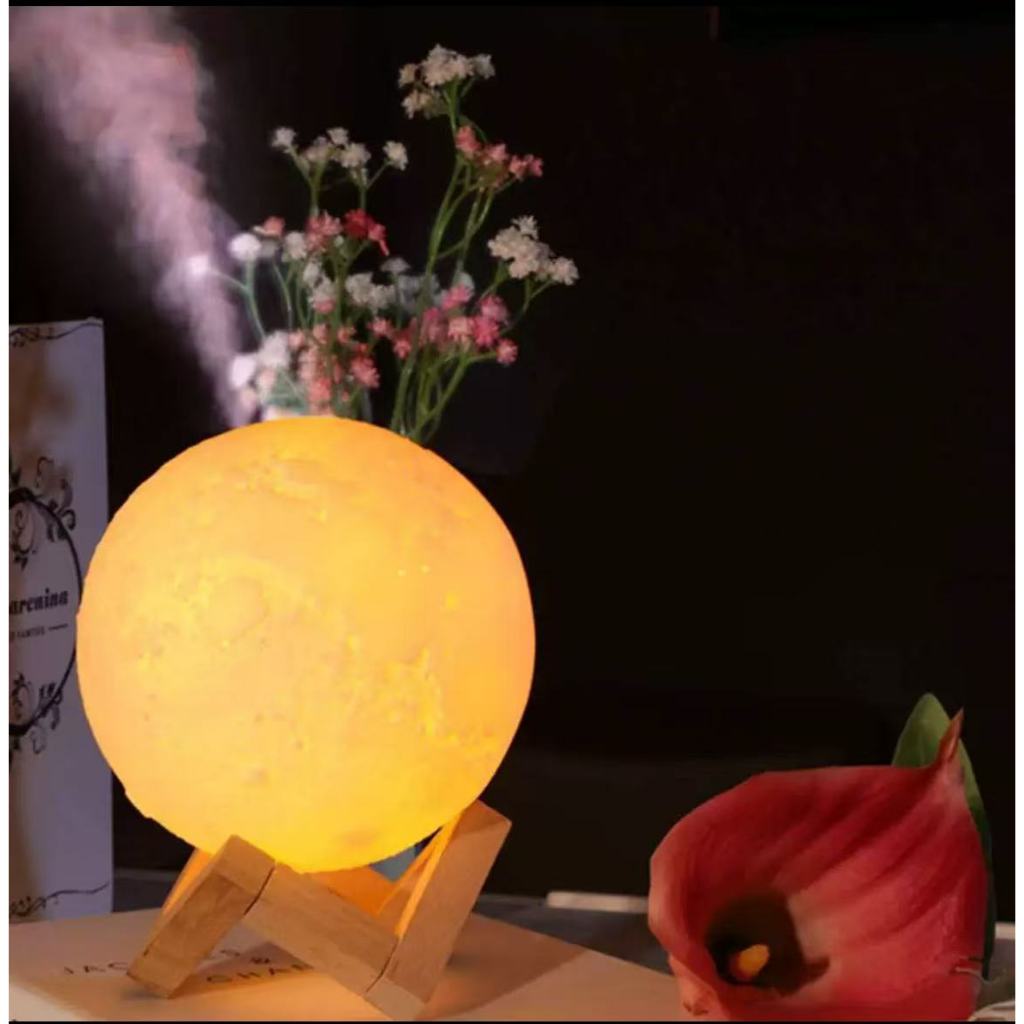 3D Moon Light Humidifier Aroma Diffuser LED โคมไฟกลางคืนตกแต่งบ้าน