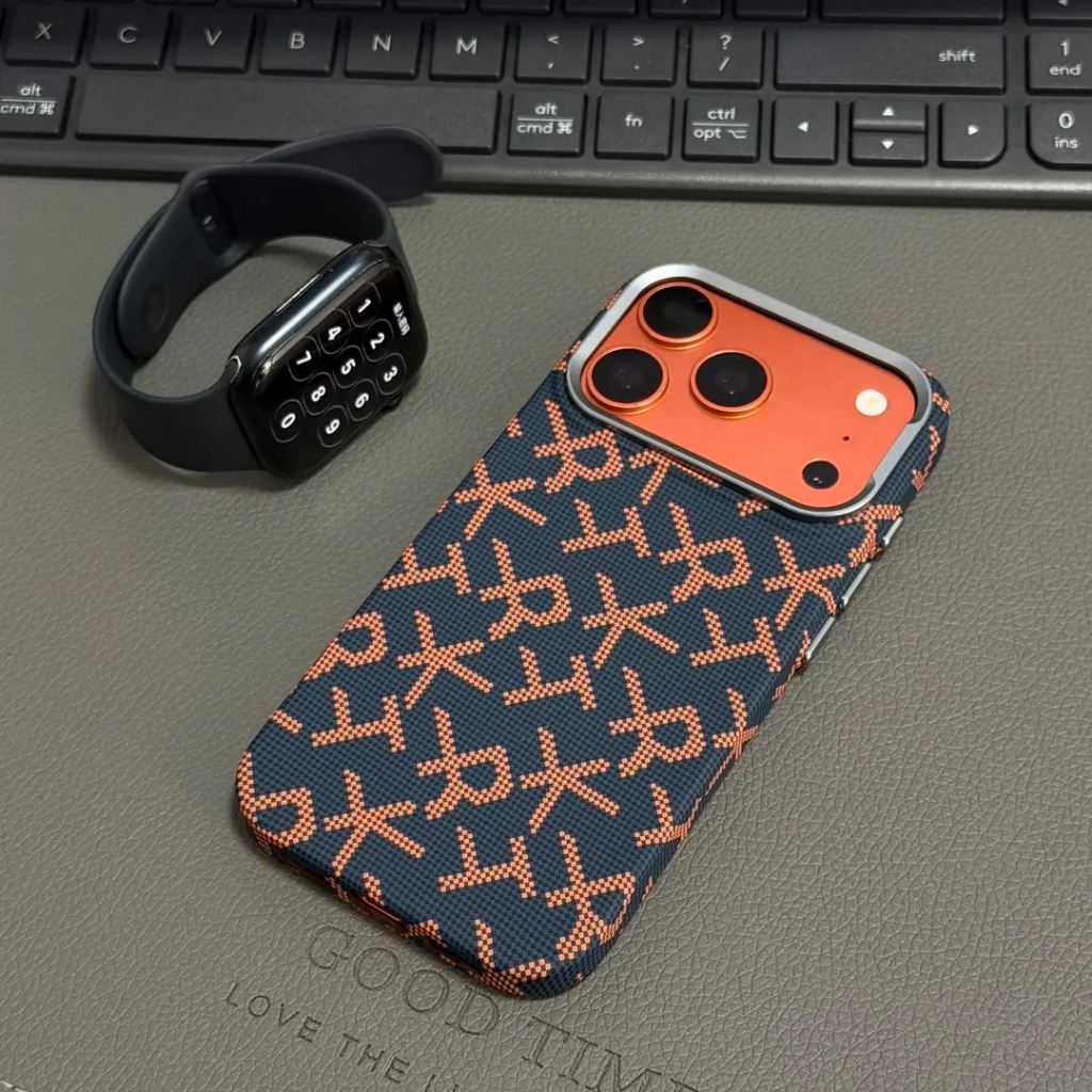 【Kevlar texture/light and thin/Matte Pc hard case/Blue】เคส compatible for iPhone 15 16 17 pro max case