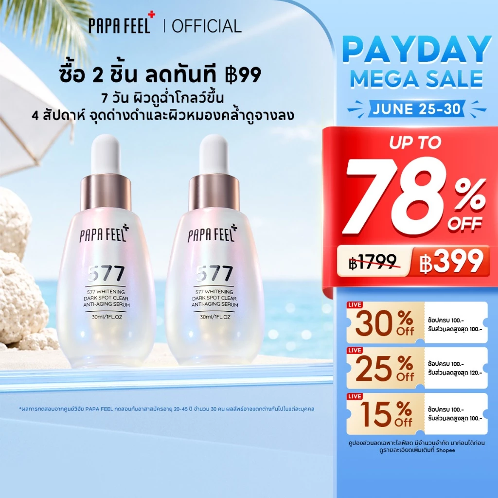 PAPA FEEL 577 Dark Spot Serum Niacinamide ลดจุดด่างดำ ฝ้า กระ