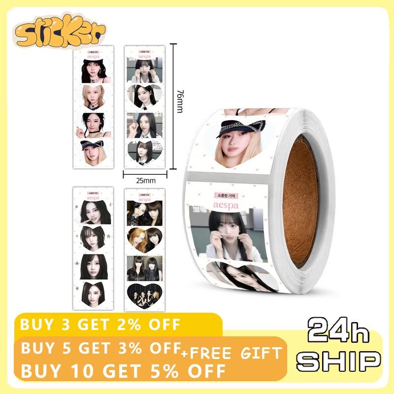 120 ชิ้น/ม้วน Kpop สาวเกาหลีกลุ่ม AESPA สติกเกอร์ DIY โทรศัพท์ถ้วยน้ําสติกเกอร์กันน้ําพัดลมของขวัญ