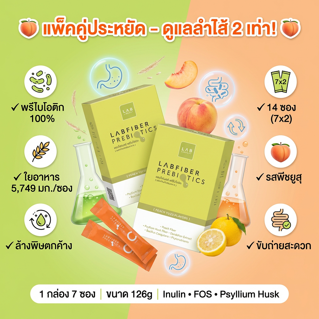 [ของแท้ 100%] Labfiber Prebiotic บาลานซ์ กู๊ด ไมโครฟลอร่า บรรเทาอาการท้องผูกทุกชนิด