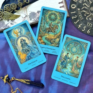 ไพ่ Tarot Whispers Of The Stars 78 ใบ ลายท้องฟ้าดวงดาวสีฟ้า ดีไซน์ต้นฉบับ พร้อมคู่มือ PDF ภาษาอังกฤษและภาษาไทย เหมาะสำหรับมือใหม่