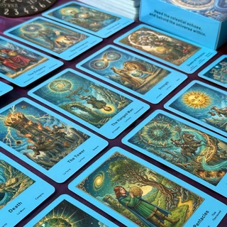 ไพ่ Tarot Whispers Of The Stars 78 ใบ ลายท้องฟ้าดวงดาวสีฟ้า ดีไซน์ต้นฉบับ พร้อมคู่มือ PDF ภาษาอังกฤษและภาษาไทย เหมาะสำหรับมือใหม่