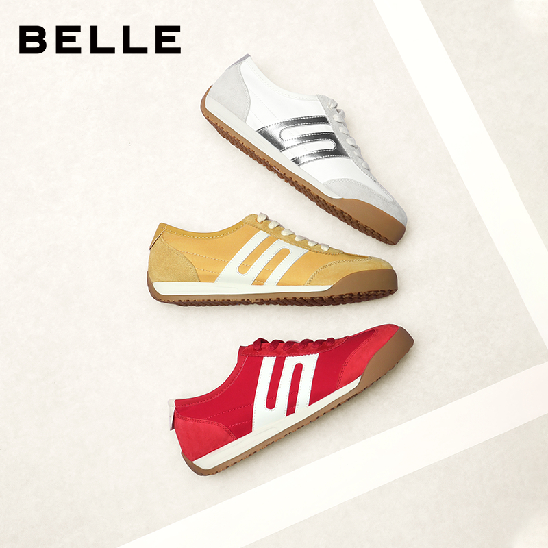 Runway Light | BELLE Retro Red Canvas Cortez GAT Sneakers รองเท้าผ้าใบสีแดงย้อนยุค รองเท้าส้นแบนใส่ส