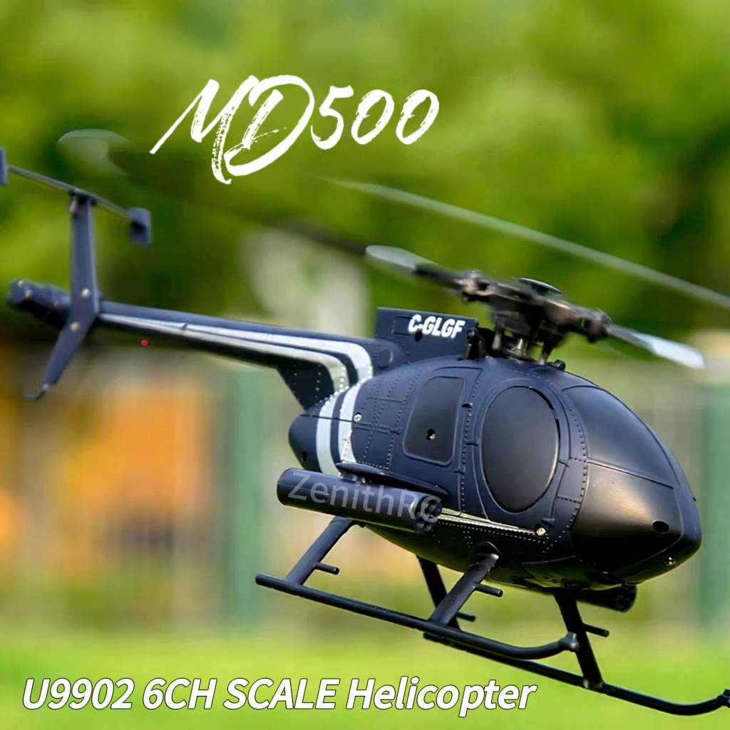 ZenithRC JJRC U9902 MD500 Little-Bird 2.4G 6CH 6-Axis Gyro Optical Flow Localization ความสูงถือ 4-ใบมีด RC เฮลิคอปเตอร์ RTF มอเตอร์ไร้แปรงหนึ่งคีย์พลิก
