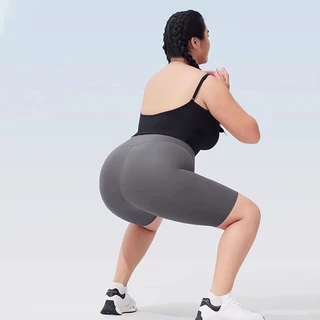 พลัสขนาดผู้หญิงเอวสูงเก็บหน้าท้องกางเกงขาสั้นฉลามยืดออกกําลังกายโยคะกีฬากางเกงขาสั้น