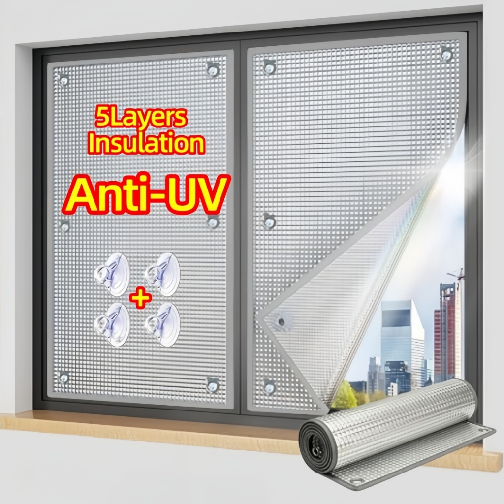 ฟิล์มติดกระจกกันแดด อลูมิเนียมฟอยล์ พร้อมจุ๊บดูด Anti-UV สองชั้น กันความร้อน ฟิล์มกันความเป็นส่วนตัว