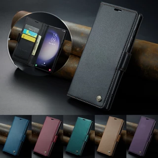 เคส Case for Samsung Galaxy S26 Ultra S25 Edge S24 FE S23 Plus S26+ S23+ S24+ S25+ 5G เคสฝาพับ เคสหนัง โทรศัพท์หนัง PU TPU นิ่ม แบบฝาพับแม่เหล็ก พร้อมช่องใส่บัตร และขาตั้ง Ultra Thin Leather Case Flip Cover Mobile Phone Casing ซองมือถือ c023