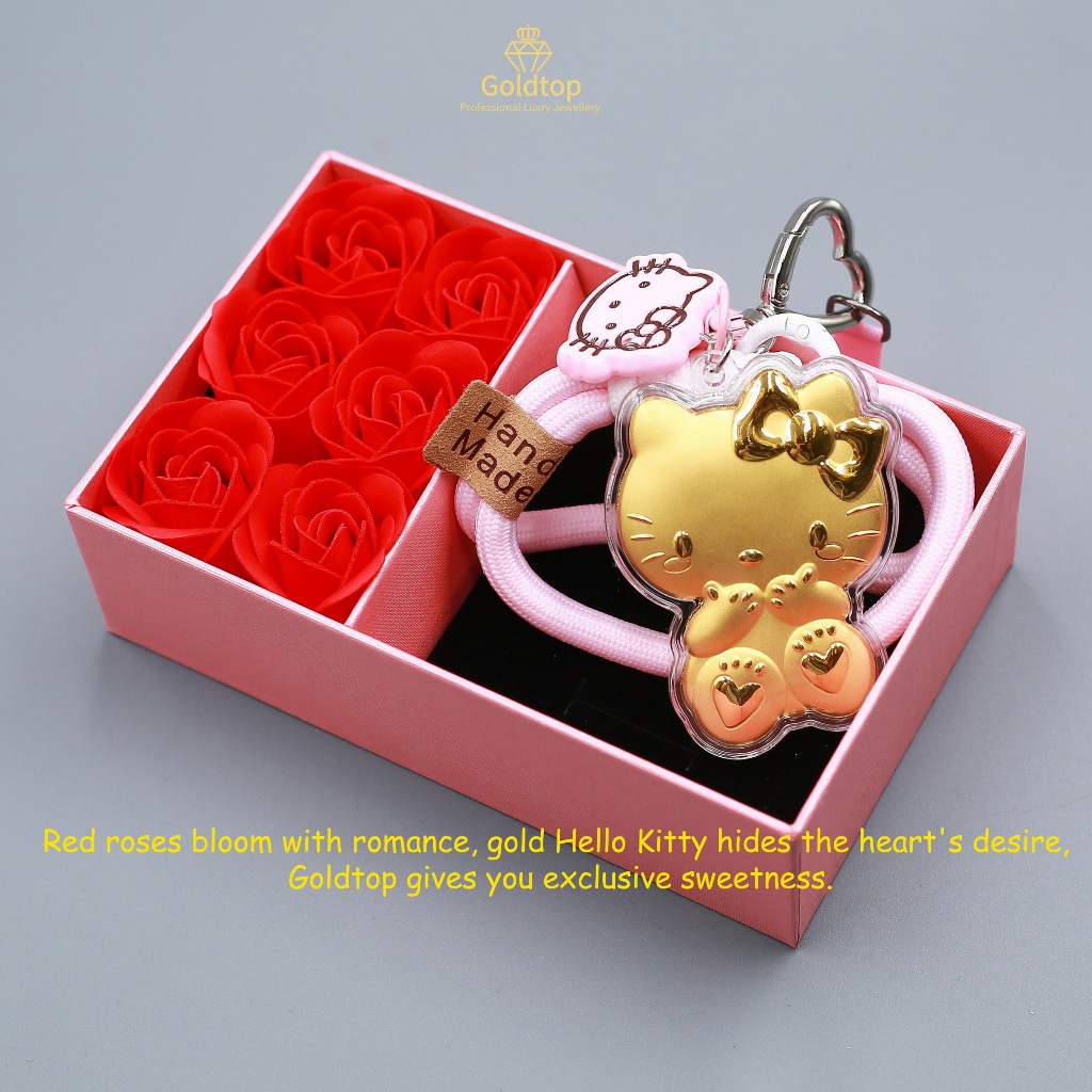 GoldtopIridescent Au 999.9 Pure Gold Hello Kitty Gold Bar (0.3g)-50th Anniversary จาก Trio Family-20