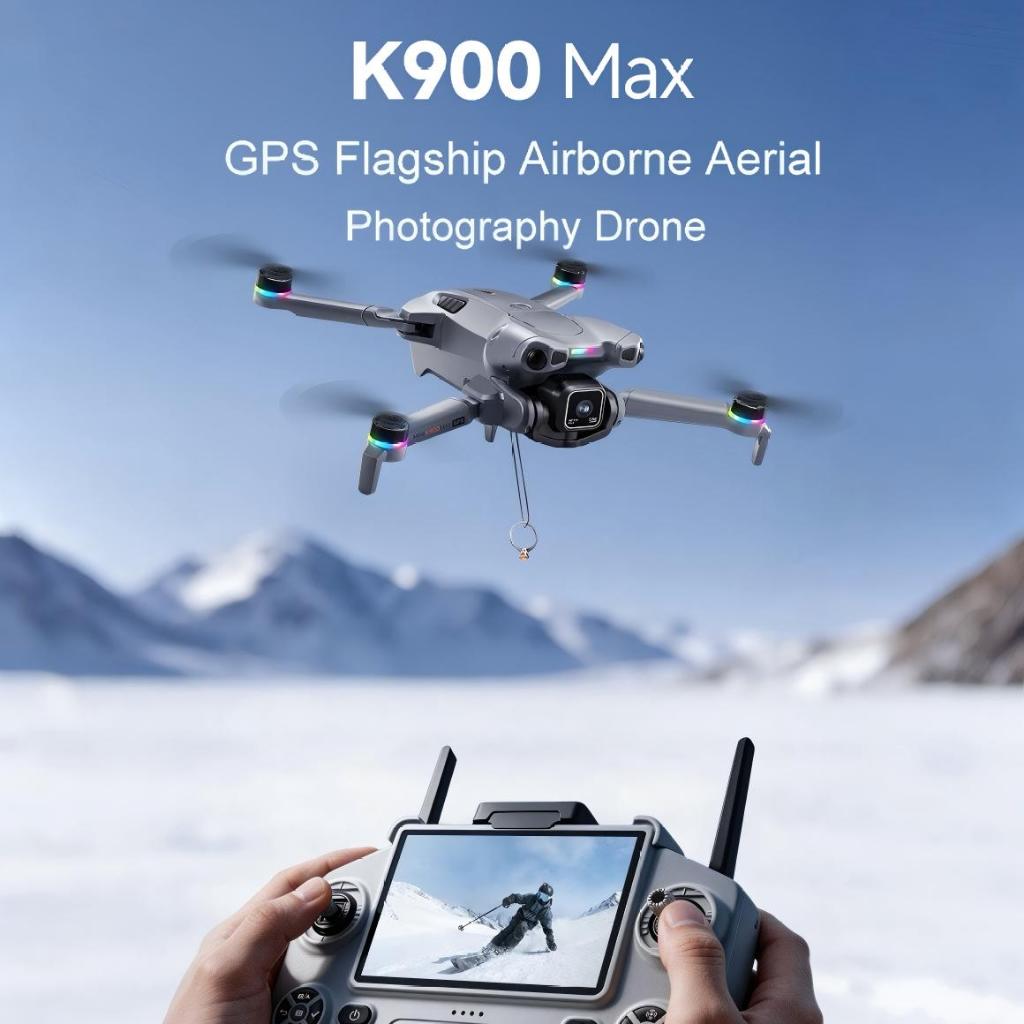 K900 MAX GPS Drone 4K Dual Camera,5G FPV Transmission,การหลีกเลี่ยงอุปสรรคอัจฉริยะ,Return One-Key,20Min Flight, Airdrop Fun–Flagship Aerial Photography