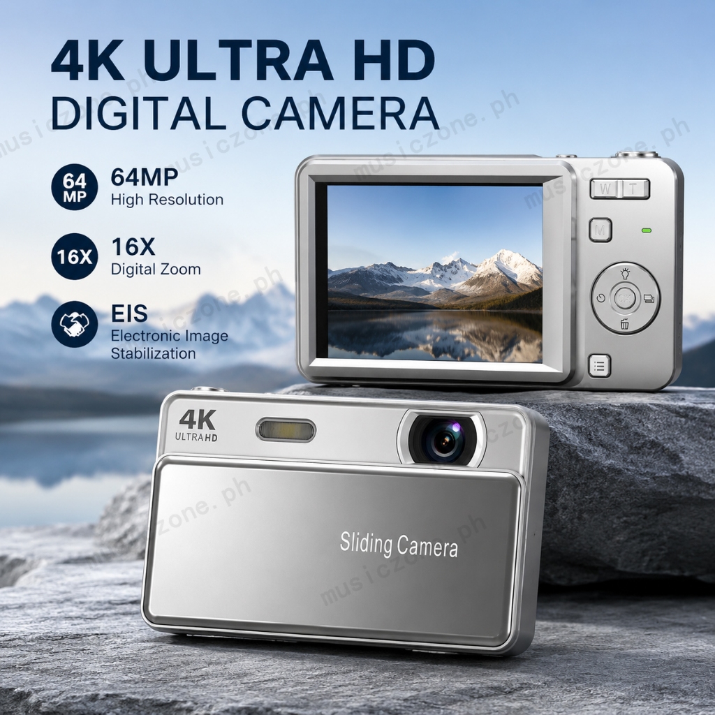ใหม่เลื่อน CCD กล้องดิจิตอล 4K HD กล้องพ็อกเก็ตนักเรียนและ 16X ซูม 2.8 "หน้าจอ IPS อิเล็กทรอนิกส์เสถียรภาพพ็อกเก็ตกล้องเดินทาง