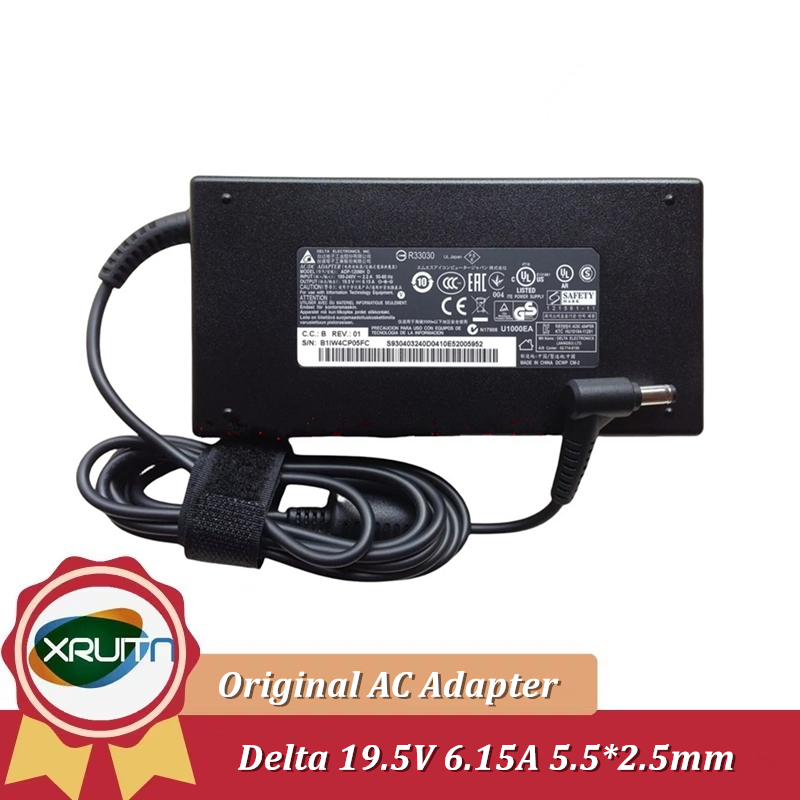 Slim 19.5V 6.15A Delta Original แล็ปท็อปชาร์จอะแดปเตอร์ AC สําหรับ MSI FX620DX GE60 2OE 2PE 2PG Apac