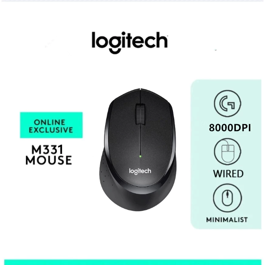 【Free Gift · While Stocks Last】Logitech M331 Silent Plus Wireless Mouse, 2.4 GHz with USB Nano Receiver, 1000 DPI Optical Tracking, 3 Buttons, 24 Month