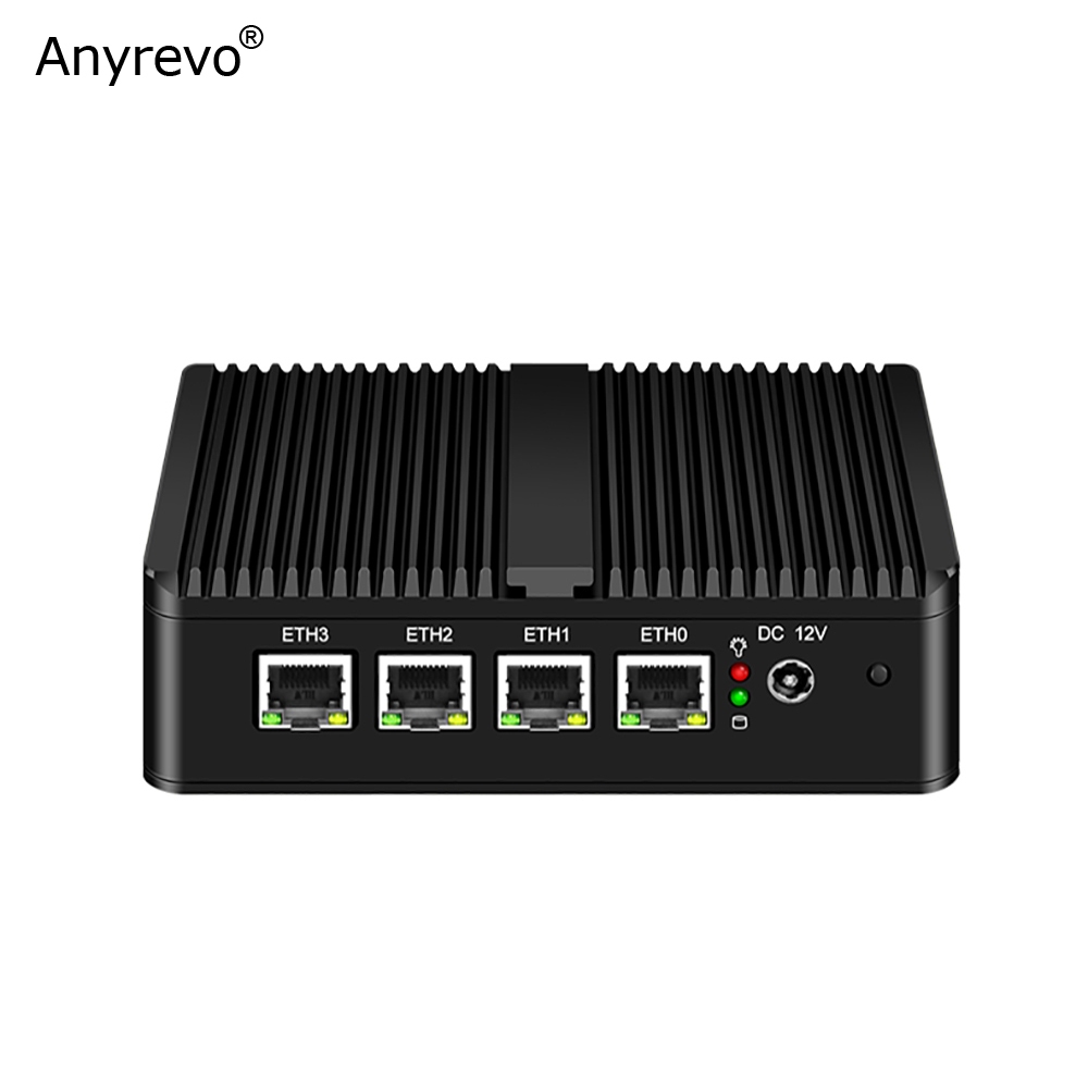 Fanless Soft Router Intel Celeron J3160 N2940 Quad Core Mini PC พร้อม VGA HDMI และ 4 Intel Gigabit L