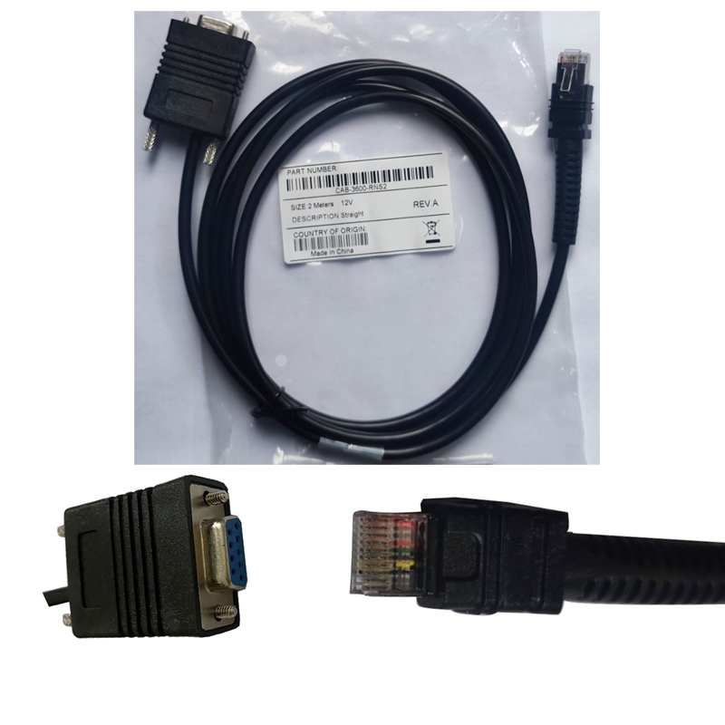 สายเคเบิลตรง 12V 2M สําหรับ Zebra LI3608 LI3678 DS3608 DS3678 เครื่องสแกนเนอร์ Barcord
