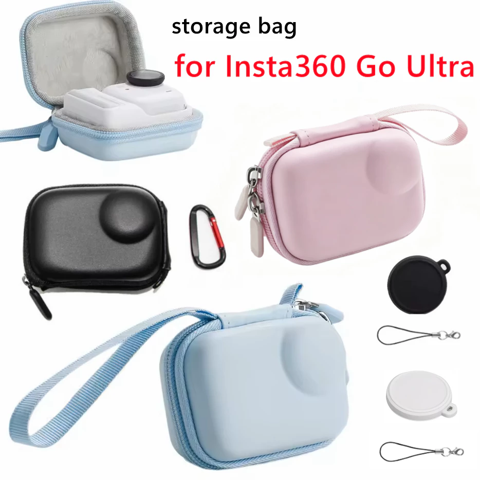 Mini กระเป๋าถือและฝาปิดเลนส์ซิลิโคนสําหรับ Insta360 Go Ultra Sports Camera Organizer กระเป๋าป้องกันกรณี Standalone กระเป๋าเก็บกล้องสําหรับ Go Ultra
