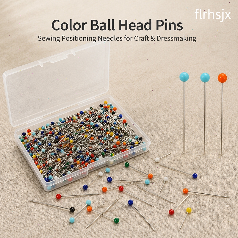 250pcs/lot Glass Ball Head Pins Straight Quilting Pins with Plastic Box for Sewing Craft Dressmaker Jewelry Decoration