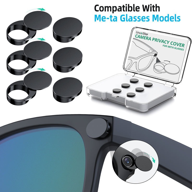 ไฟ LED Dimming Blocker 4/6 ชิ้น เพื่อลดแสงส่องสว่างสำหรับเลนส์แว่นตา Ray-Ban Meta, Oakley, Wayfarer และ Headliner
