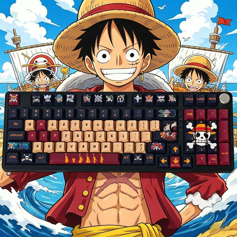 Keycap เฉพาะAnime หมวกฟางโจรสลัด Keycaps โปรไฟล์เชอร์รี่ 134 คีย์ PBT Dye-sub สําหรับ Cherry MX สวิท