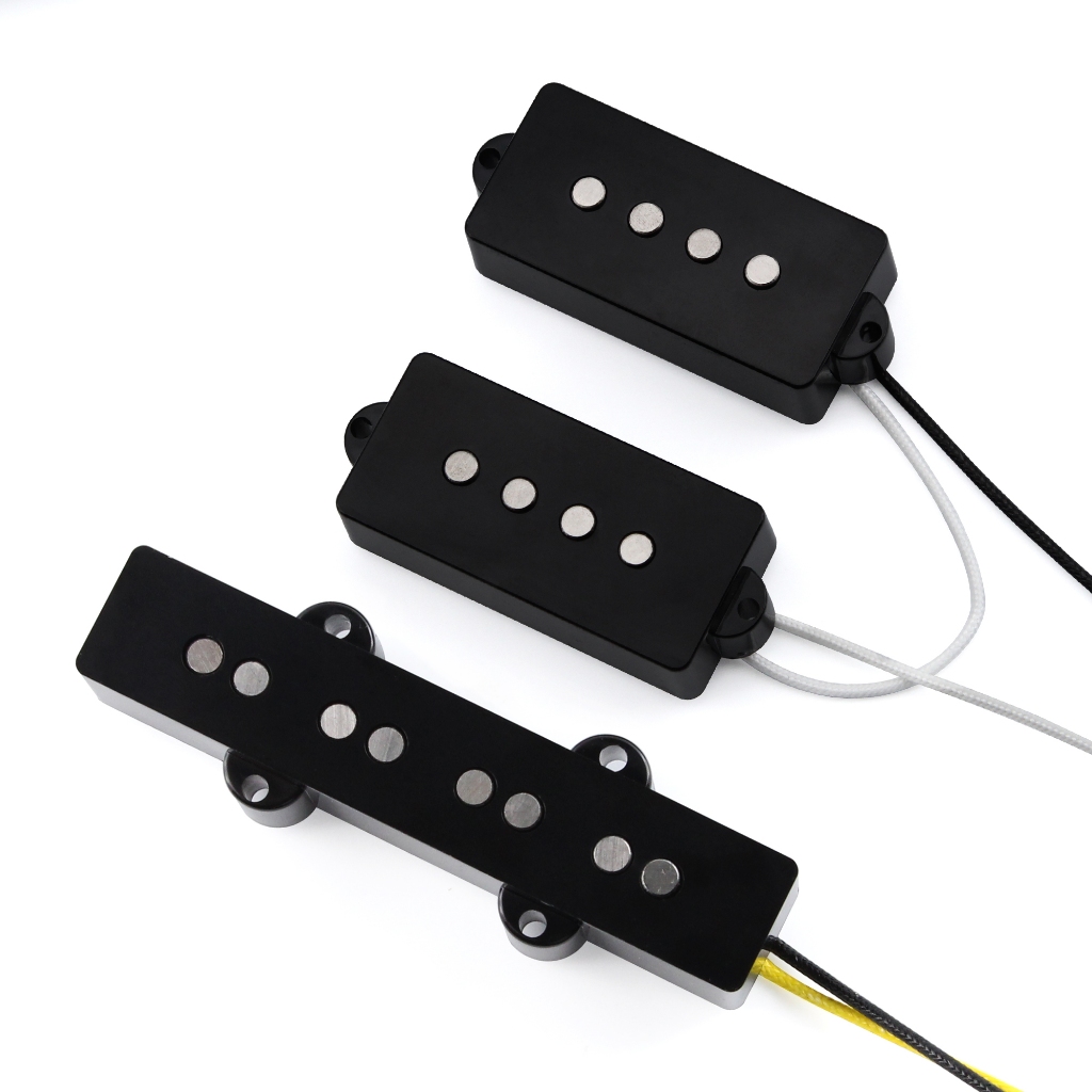 FLEOR PJ Bass Pickup Set Alnico 5 Single Coli สําหรับ 4-String PB & JB Bass