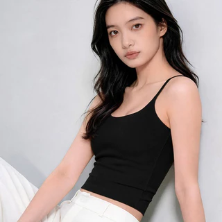 Qiaoaiti เสื้อสายเดี่ยว เสื้อกล้ามผู้หญิง มีฟองน้ำในตัว สไตล์ Y2K ผ้าไหมน้ำแข็ง แฟชั่นฤดูร้อน ฮิตมาก