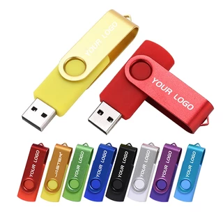 JASTER 1PCS ฟรีโลโก้ USB 2.0 แฟลชไดรฟ์ 128GB Key Chain ของขวัญ Pendrive 64GB ปากกาหมุนได้ 32GB เลเซอร์แกะสลักแฟลชไดรฟ์ 16GB พร้อมการออกแบบ Thumbdrive 8GB Memory Stick 4GB