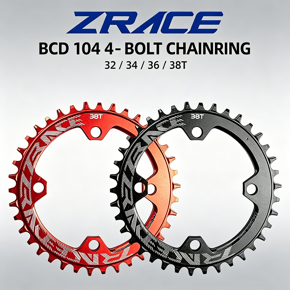 จานหน้า ZRACE BCD104 32-38T Narrow Wide CNC 7075 | ฟันสลับกัน กันโซ่หลุด ใช้กับ MTB ทุกรุ่นที่มี BCD104 | แข็งแรง ทนทาน