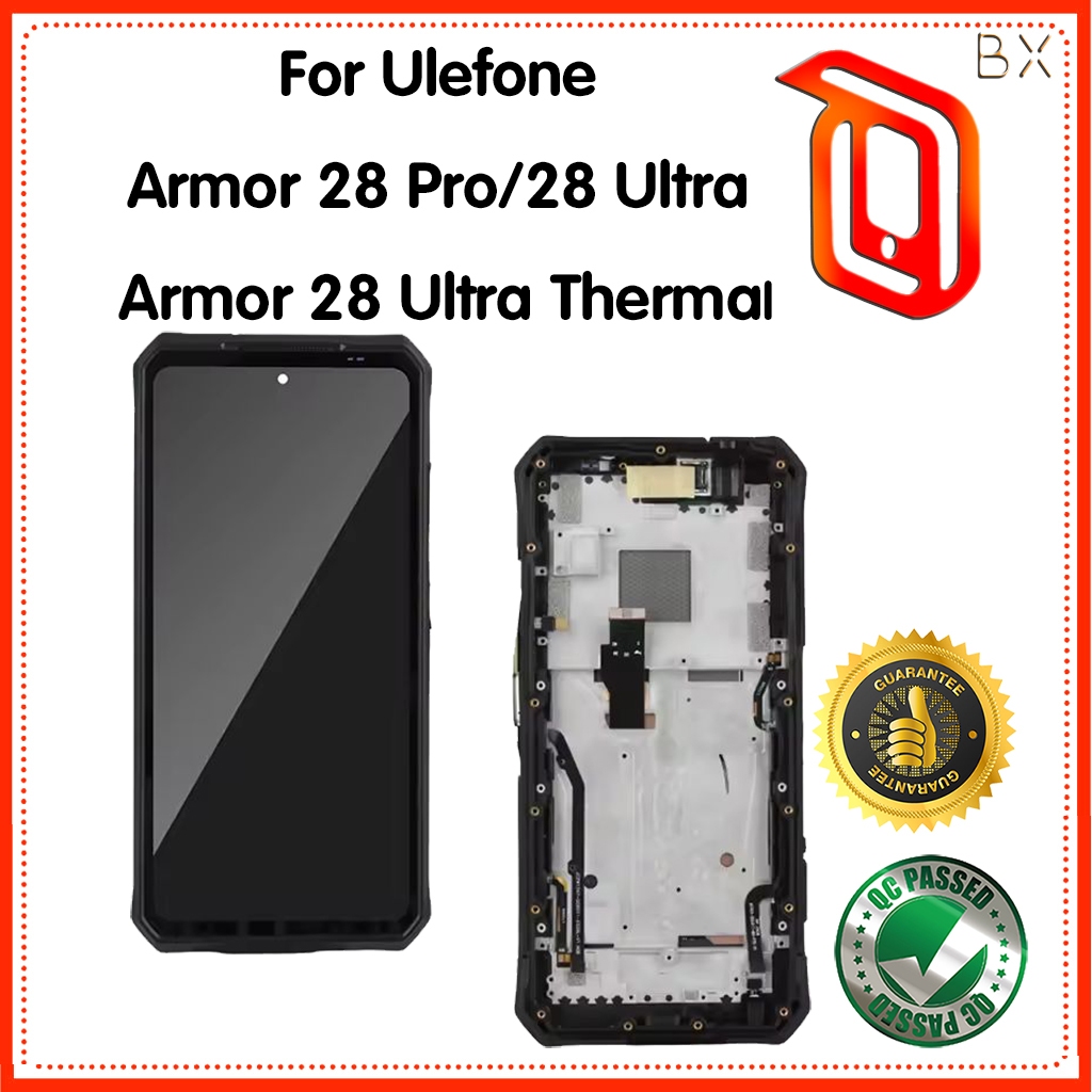 สําหรับ Ulefone Armor 28 Pro/28 Ultra/28 จอแสดงผล LCD ความร้อนและแผงสัมผัสพร้อมกรอบ