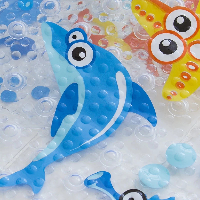 แผ่นกันลื่นอาบน้ำเด็ก พรม PVC ถ้วยดูด ลายการ์ตูน รูปที่ 8