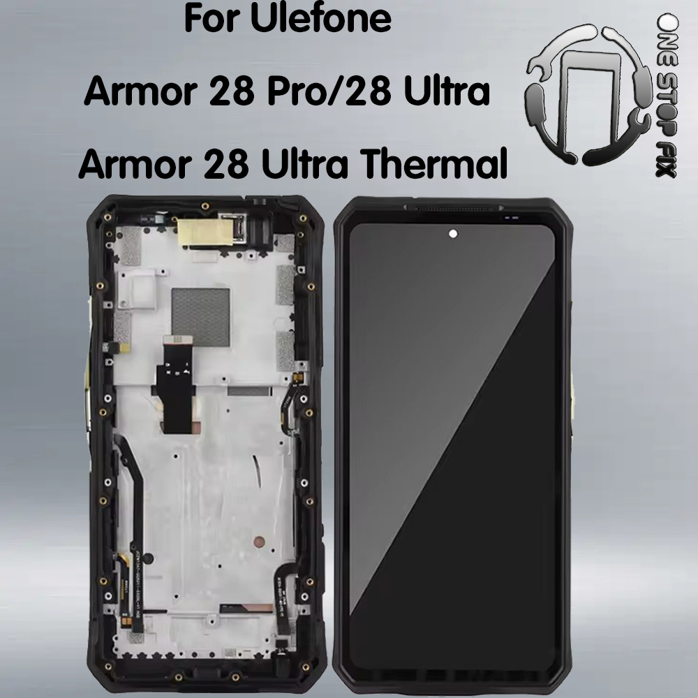 สําหรับ Ulefone Armor 28 Pro/28 Ultra/28 จอแสดงผล LCD ความร้อนพิเศษ + Touch Glass Digitizer กรอบ