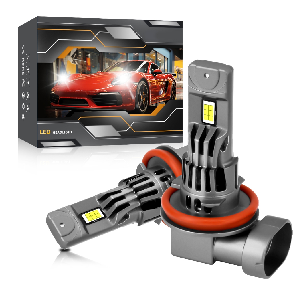 2PCS Z08 35W Plug & Play LED ไฟหน้า 12-Chip 15000RPM พัดลม IP68 1:1 OEM โดยตรง Fit รถหลอดไฟเปลี่ยนโค