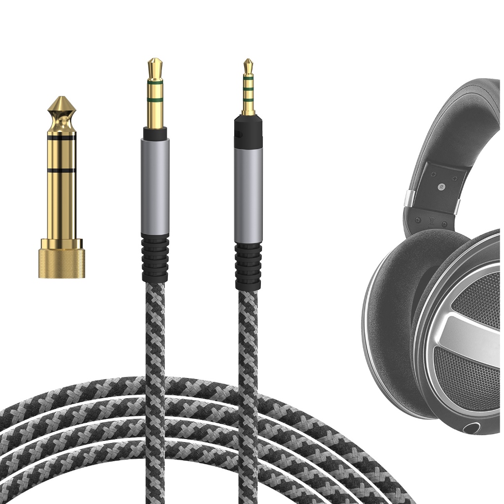 สายสัญญาณเสียง Geekria เข้ากันได้กับ Sennheiser HD620S, HD599SE, HD599, HD598, HD598SE, HD560S, HD598SR, HD400PRO, HD579, HD569 (1.7 ม.)