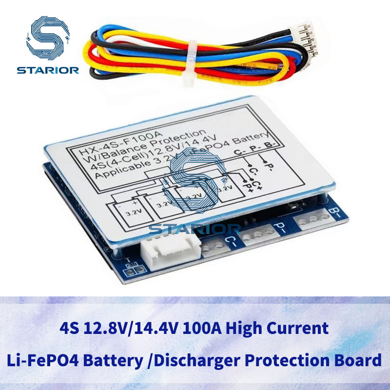 1 PCS/2 PCS 4S 12.8V/14.4V 100A High Current Li-FePO4 แบตเตอรี่ Charger/Discharger Protection Board 