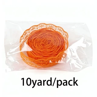 (10 หลา/ม้วน) 2.2 ซม. ผ้าลูกไม้สีขาว สายรัด ตกแต่งของขวัญน่ารักบรรจุวัสดุผ้าฝ้าย