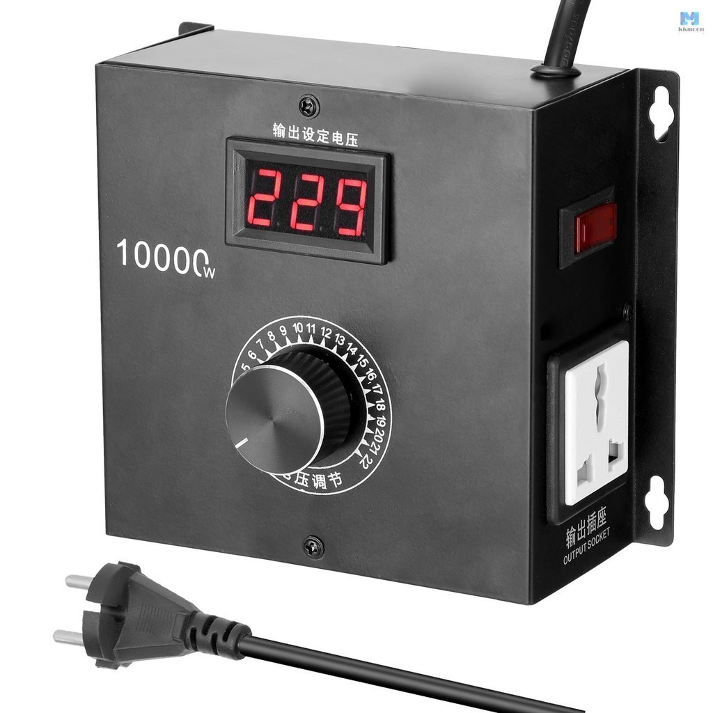 10000w ตัวควบคุมแรงดันไฟฟ้าตัวแปรขนาดกะทัดรัดในครัวเรือนแบบพกพาอุณหภูมิความเร็วแรงดันไฟฟ้า Adjuatable Regulator Dimmer