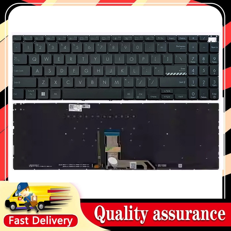 แป้นพิมพ์แล็ปท็อปใหม่สําหรับ ASUS Pro15 M6500R X3500 K6500 K3500 M3500 M7600 สีดําพร้อมไฟพื้นหลัง