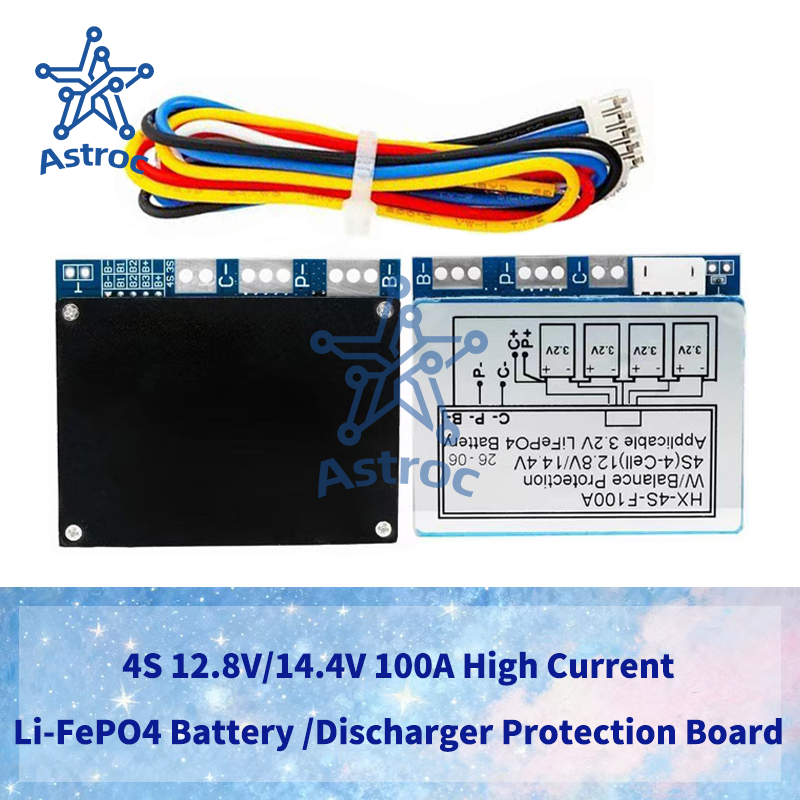 1~2 PCS 4S 12.8V/14.4V 100A High Current Li-FePO4 แบตเตอรี่ Charger/Discharger Protection Board แยกพ