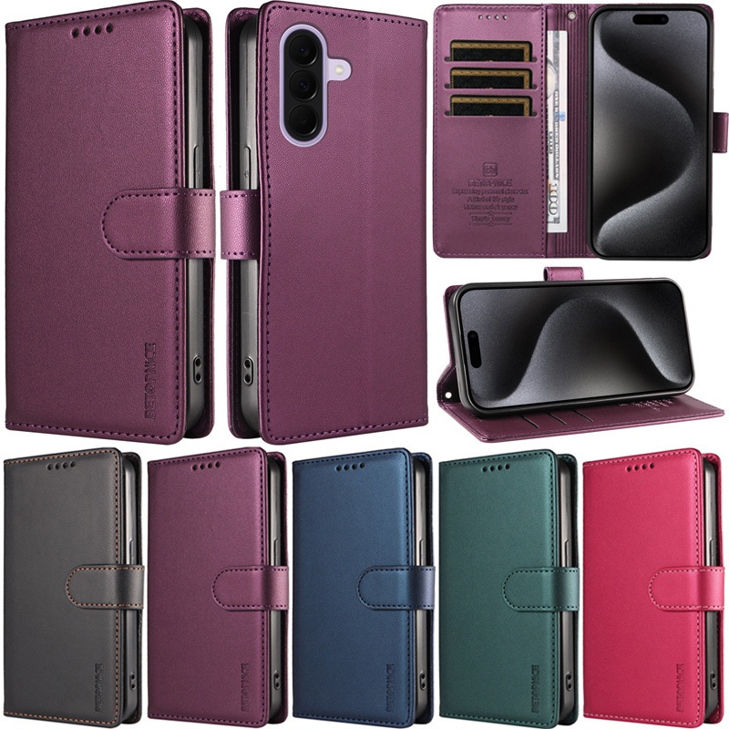Deluxe สําหรับ Samsung Galaxy S26 FE A27 S26 A57 A37 A36 A56 A17 A26 A07 A06 A16 S26 Ultra S26 Edge Retro กระเป๋าสตางค์ช่องใส่การ์ดผิวหนังแม่เหล็ก Flip Stand ป้องกันปลอก
